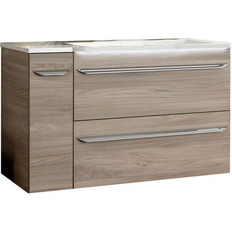 Fackelmann LUXOR Badmöbel Set 3-teilig 100 cm, Braun + Unterschrank links"-"90209145 (1/5)