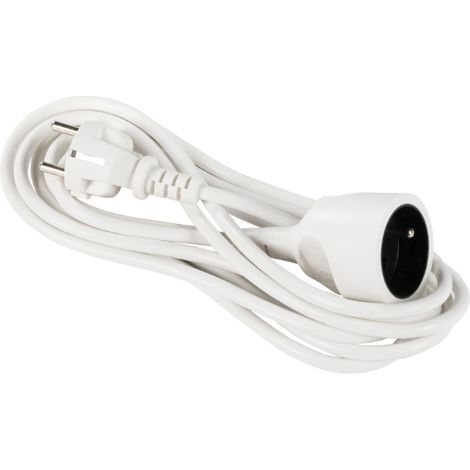 Prolunga a 1 presa con/senza cavo da 1,5 m /H05VV-F 3x1/ bianco PM-BW-1G-15