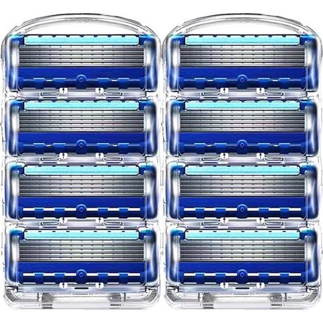 rasoir electriques hommes-Recharges de rasoir premium à 5 lames – Compatibles avec la plupart des manches à 5 lames – Rasage tout en douceur(12 pièces)