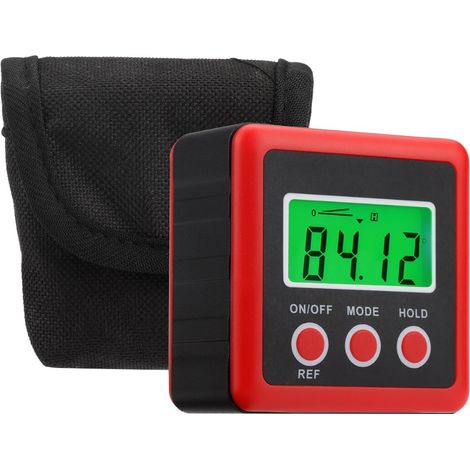 Nivel de burbuja digital, LCD, base magnética, IP54, rojo (1/5)