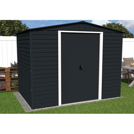 Duramax abri de jardin métallique Alpine 2,4x1,8m Anthrazitgris, 0,31 mm Épaisseur paroi 261,7 x 183 cm (1/3)