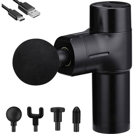 Mini pistolet de massage - Masseur puissant pour les tissus profonds, masseur musculaire électrique portable à percussion, compact et idéal pour les voyages, pistolet de massage portatif pour les fasc