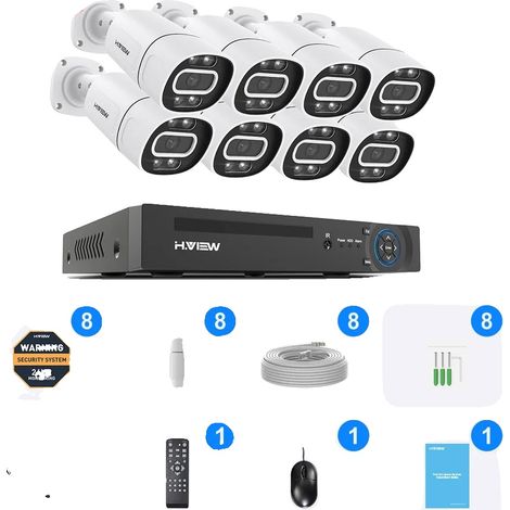 Système de caméra de sécurité CCTV, résolution 8MP, technologie PoE, 5MP 8PCS Caméra, Aucun (1/2)