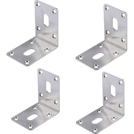 Support de banc de jardin en acier inoxydable, lot de 4 équerres de fixation renforcées pour établi extérieur (1/4)