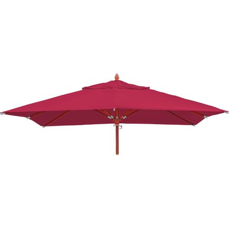 Ersatz-Bezug für Gastronomie Holz-Sonnenschirm HHG-671, Sonnenschirmbezug Ersatzbezug, eckig 4x4m Polyester bordeaux
