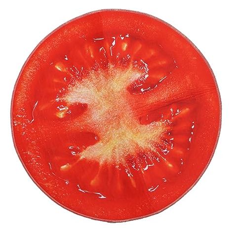 Tapis de Sol Rond Antidérapant 60x60x0,5cm en Dacron, Rouge (1/5)