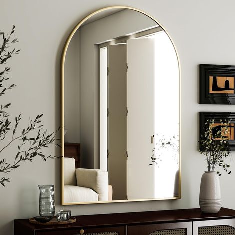 Miroir de Salle de Bain arqué 61 x 91,4 cm – Miroir Mural (1/5)