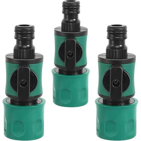Lot de 3 Vanne de Régulation, Adaptateur de Connecteur Rapide pour Vanne d'Arrêt, Raccords Tuyau Rapides Vanne, pour Arroser la Pelouse, Lavage de Voiture (1/5)