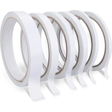 Ruban adhésif double face pour loisirs créatifs - Lot de 6 rouleaux, plusieurs tailles, idéal pour le scrapbooking et les projets créatifs