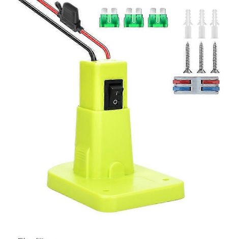 Adaptateur pour voiture jouet électrique compatible avec les batteries Ryobi 18, avec interrupteur fusible et connecteur adaptateur de batterie, compatible avec les batteries lithium-ion Ryobi 18. (1/5)