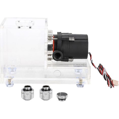 Réservoir de refroidissement à eau en acrylique transparent intégré de 600 ml avec pompe à eau intégrée, débit de 600 l/h. (1/4)