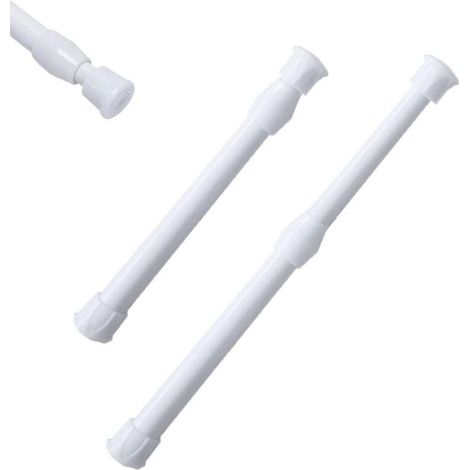 Barre de Douche Télescopique 30-50 cm sans Perçage, Tringle à Rideau de Douche ou Baignoire Ajustable, Barre Extensible pour Placard et Armoire, Installation Facile