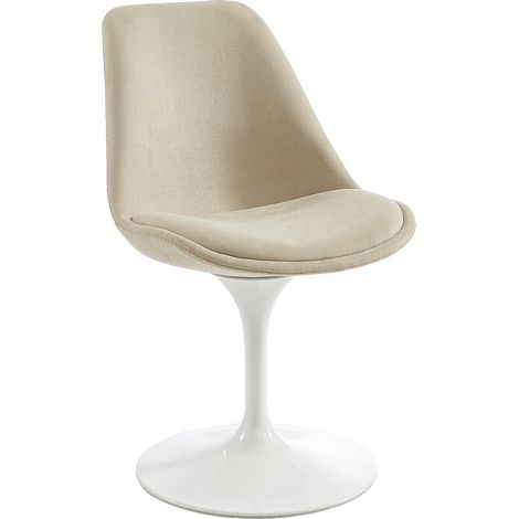 Sedia in Tessuto e Acciaio Beige e Bianco - XAFY