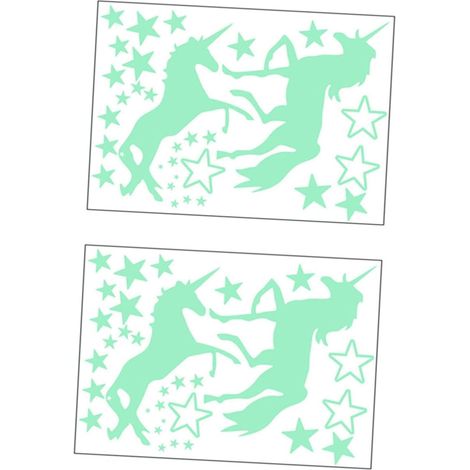 Lot de 2 autocollants muraux licorne lumineux décoratifs (1/5)