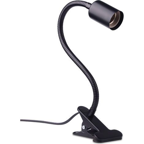 E27-Fassung, schwarze Keramik, 30 cm flexibler Arm, Befestigungsclip, Reptilienlampe (1/5)