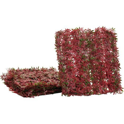 [JAMAIS UTILISÉ] Carreau mural HHG-648, pare-vue pare-vent revêtement pour terrasse/balcon, 4x 50x50cm chacun = 1m², Erable rouge