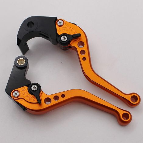 Applicable aux BMW Motorrad S1000R 2015-2019 : poignée de frein, poignée d'embrayage et levier de klaxon modifiés (tige courte orange). (1/5)