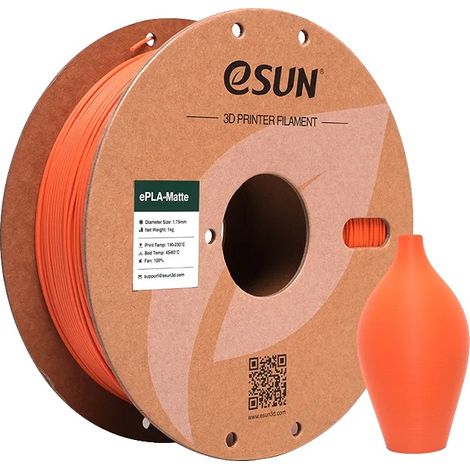 Filamento per stampante 3D, finitura opaca, elevata compatibilità, colore mandarino (1/2)