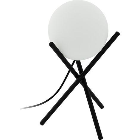 Eglo CASTELLATO Lampada da Tavolo, Altezza 33 cm, Acciaio, 28 W, Nero (1/3)