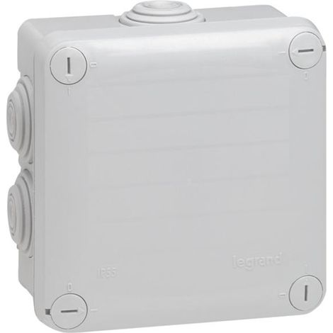 LEGRAND 092022  Quadratische Plexusdose mit 7 Zapfen IP55/IK07 105x105x55mm mit undurchsichtigem Deckel mit Schraubverschluss a