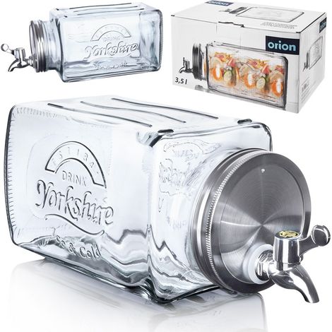 Tarro de cristal para bebidas con grifo para el frigorífico, 3,5 l (1/5)