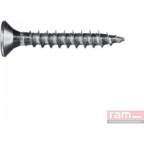 RAM - VIS AGGLO TÊTE FRAISÉE POZIDRIVE ACIER ZINGUÉ, 4MM X 40MM, GRIS, BOÎTE DE 200 22424
