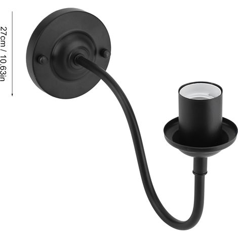 Applique murale E27 style vintage en fer noir, simple, 90-250 V (1/5)
