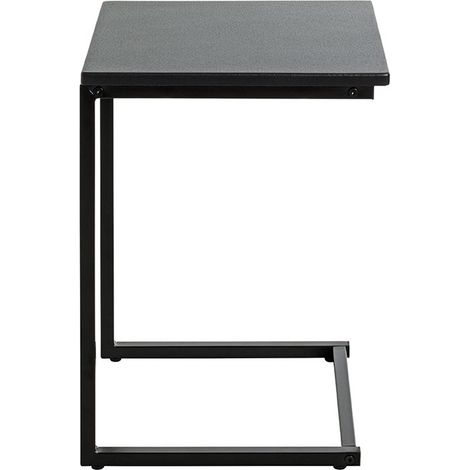 Table d'appoint, Table de salon en métal et bois coloris noir - longueur 33 x profondeur 35 x hauteur 60 cm (1/5)