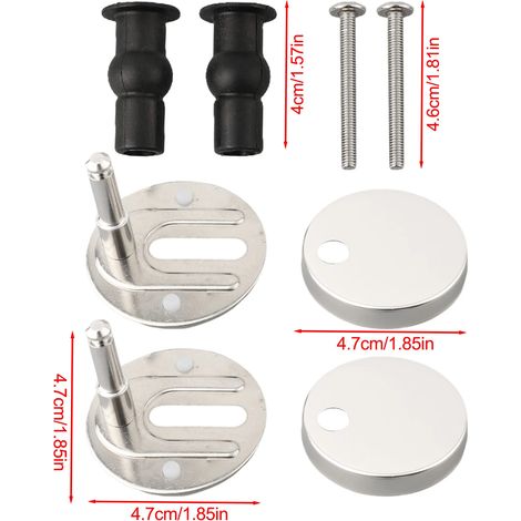 (4,7 cm) Kit de 2 charnières de siège de toilette à fixation supérieure avec vis de rechange à dégagement rapide, compatible avec les accessoires de meubles de salle de bain. (1/5)