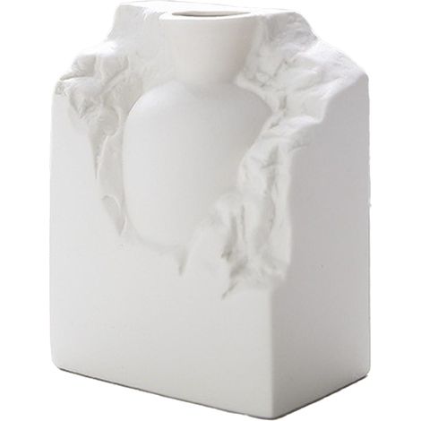 Vase décoratif YCSQ5222 【Blanc Givré】 - vase céramique moderne minimaliste pour fleurs séchées, arrangement floral, décoration nordique salon/salle à manger. (1/5)