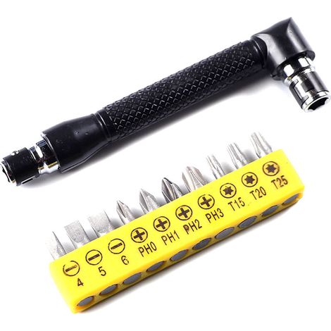 10pcs L Shape Wrench Set Screwdriver Bits + Double Head Screwdriver Rotary Hand Tool Kit (1/5)