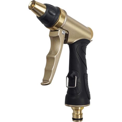 Garden Hose Spray Gun, Brass Garden Hose Nozzle, Heavy Duty High Pressure Garden Hose Nozzle for Car Washing, Pet Bathing, Plant Watering (1/5)