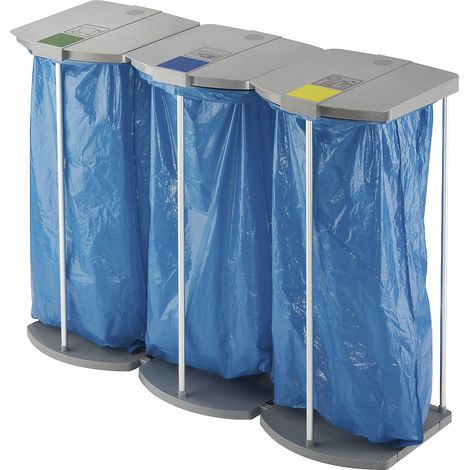 Hailo, Support sac-poubelle avec 250 sacs-poubelle bleus,