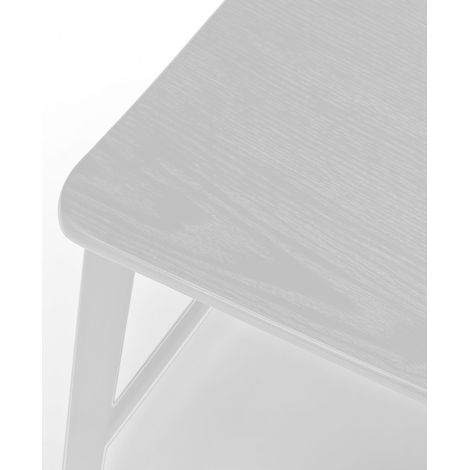 Sgabello Woody in Legno e Metallo Bianco - Design Minimalista Ispirato allo Stile School per Arredo Interno Moderno - Prodotto Bianco (1/5)