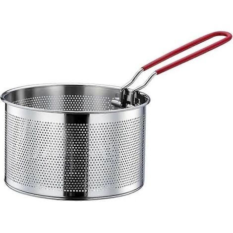 panier à pâtes en acier inoxydable, panier à friture à long manche, panier rond pour aliments (1/5)