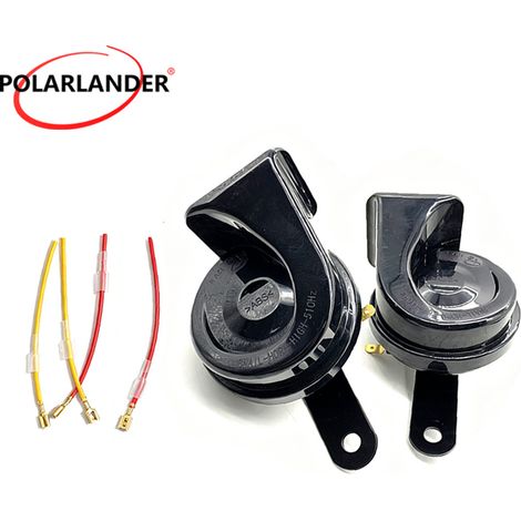Klaxon universel 12 V type escargot, 110 dB, 80 mm, pour voitures, véhicules électriques et motos (hautes et basses fréquences). (1/5)