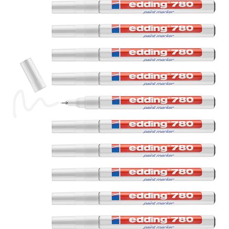 edding 780 marqueur peinture boîte pliante de 10 blanc
