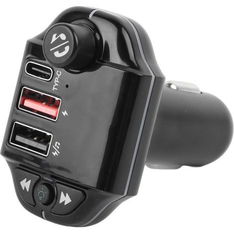 Cargador de coche Bluetooth, transmisor FM, adaptador de radio inalámbrico, reproductor, kit para coche con dos puertos USB de 3,1 A. (1/5)
