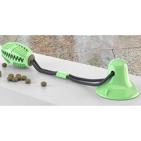 Jouet pour chien à ventouse verte, mesurant 46 cm x 9,5 cm x 6,3 cm, un jouet multifonctionnel pour animaux de compagnie adapté aux dresseurs de chiens. (1/4)