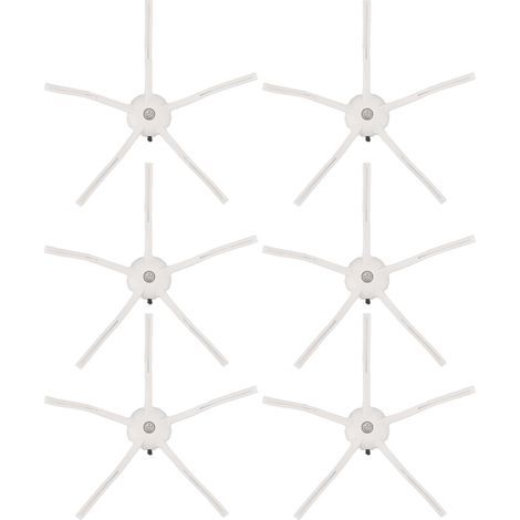 Balais latéraux silicone pour aspirateur robot Xiaomi Roborock S7/S6/S5/S4/E - Lot de 6 remplacements (1/5)