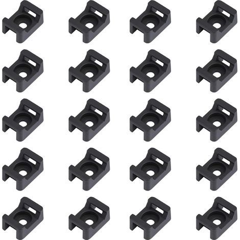 100PCS Attache de câble noir supports 23mmx16mm de type selle support de base de câble (1/5)
