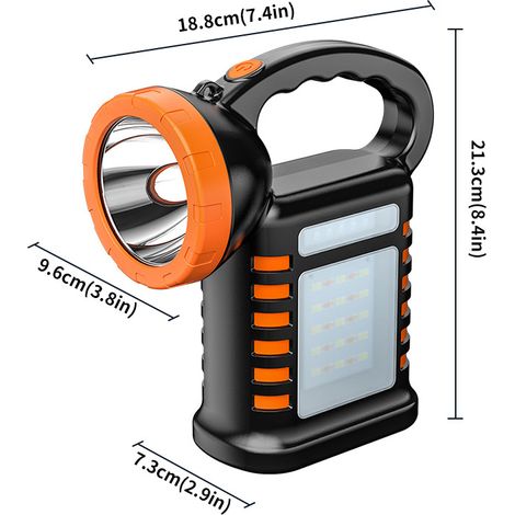 Leistungsstarke solare LED-Arbeitsleuchte W05 – Tragbarer, wiederaufladbarer Strahler für Außenbereich, Baustelle und Camping, wasserdichtes, handgehaltenes Sicherheitslicht (Orange)-lsw