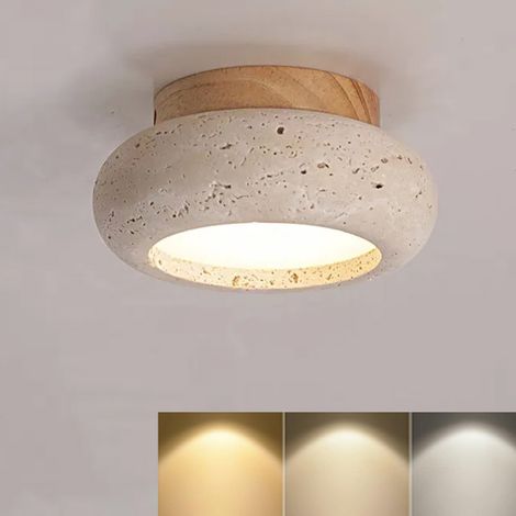 Luminaire Plafond Dimmable 3000K/4500K/6000K -Style Vintage, Ø15cm - Idéal pour Éclairer un Couloir, Îlot de Cuisine, Chambre et Salon Moderne (1/5)
