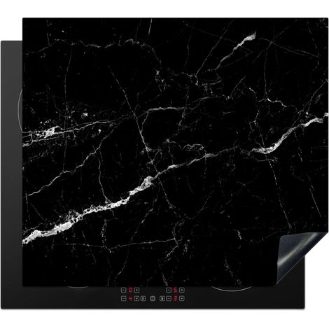 Induction Hob Protector Marble look - Black - Luxury 60x52 cm