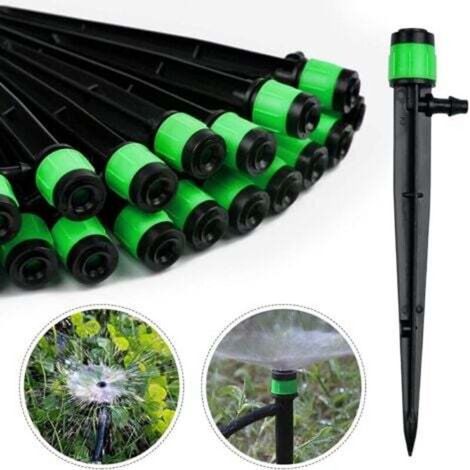 [NEVER USED] (100 pieces) Irrigation Dripper, 360 Degree Adjustable Micro Sprinkler for 1/4" (4-6mm) Irrigation Tubing (Green)
