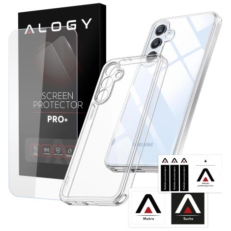 Custodia protettiva per Samsung Galaxy S24 FE, cover per telefono Alogy HybridShield™️ trasparente + vetro temperato (1/4)