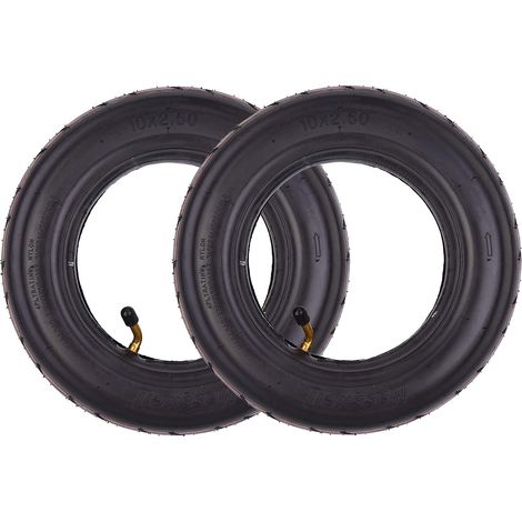 Lot de 2 ensembles de pneus 10x2.50 10" chambre à air 45° TR87 Vavle (1/5)