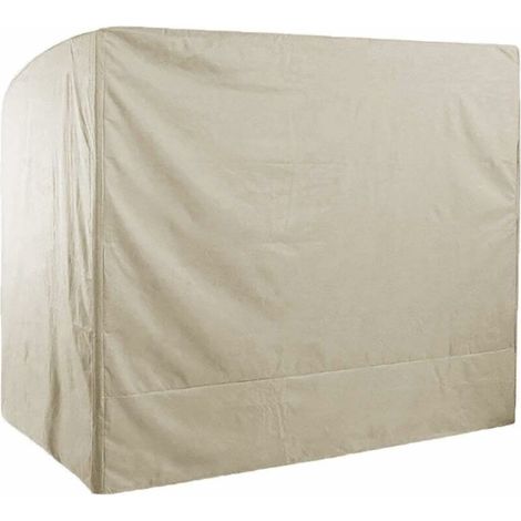 Housse de Balancelle de Jardin 3 Places Imperméable,220x125x175cm 210D Oxford Bâche de Balancelle Anti-UV Couverture de Protection Balançoire Extérieur-Beige (1/4)