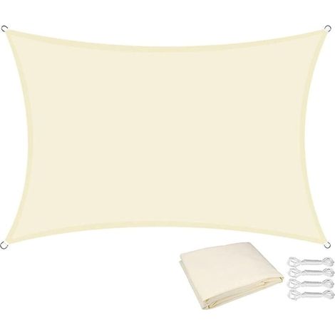 Voile d'ombrage imperméable 3,6x3,6 mètres carré avec corde, toile d'ombrage tissu Oxford polyester respirant, toile d'ombrage imperméable protection UV, convient pour jardin de cour, terrasse, extéri (1/4)