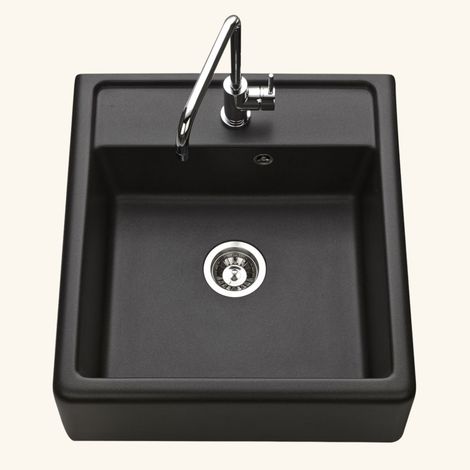 Évier timbre d'office granit noir Kümbad KIWI 1 bac 595x630